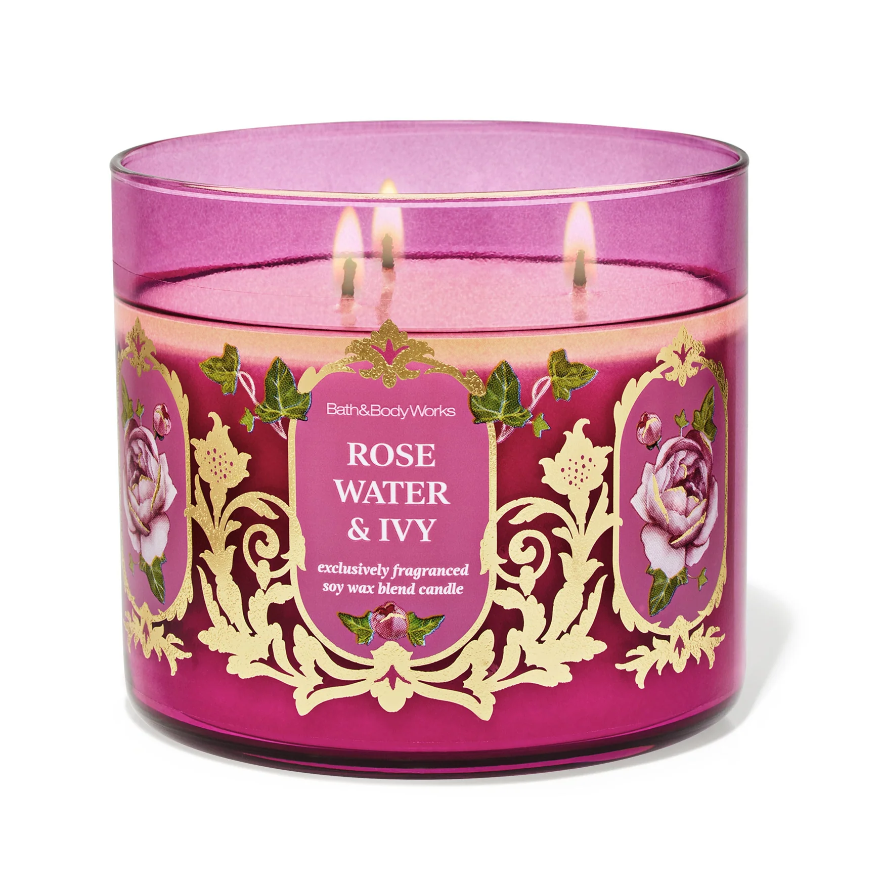 Rose Water & Ivy by Bath & Body Works 3-Wick Scented Candle
