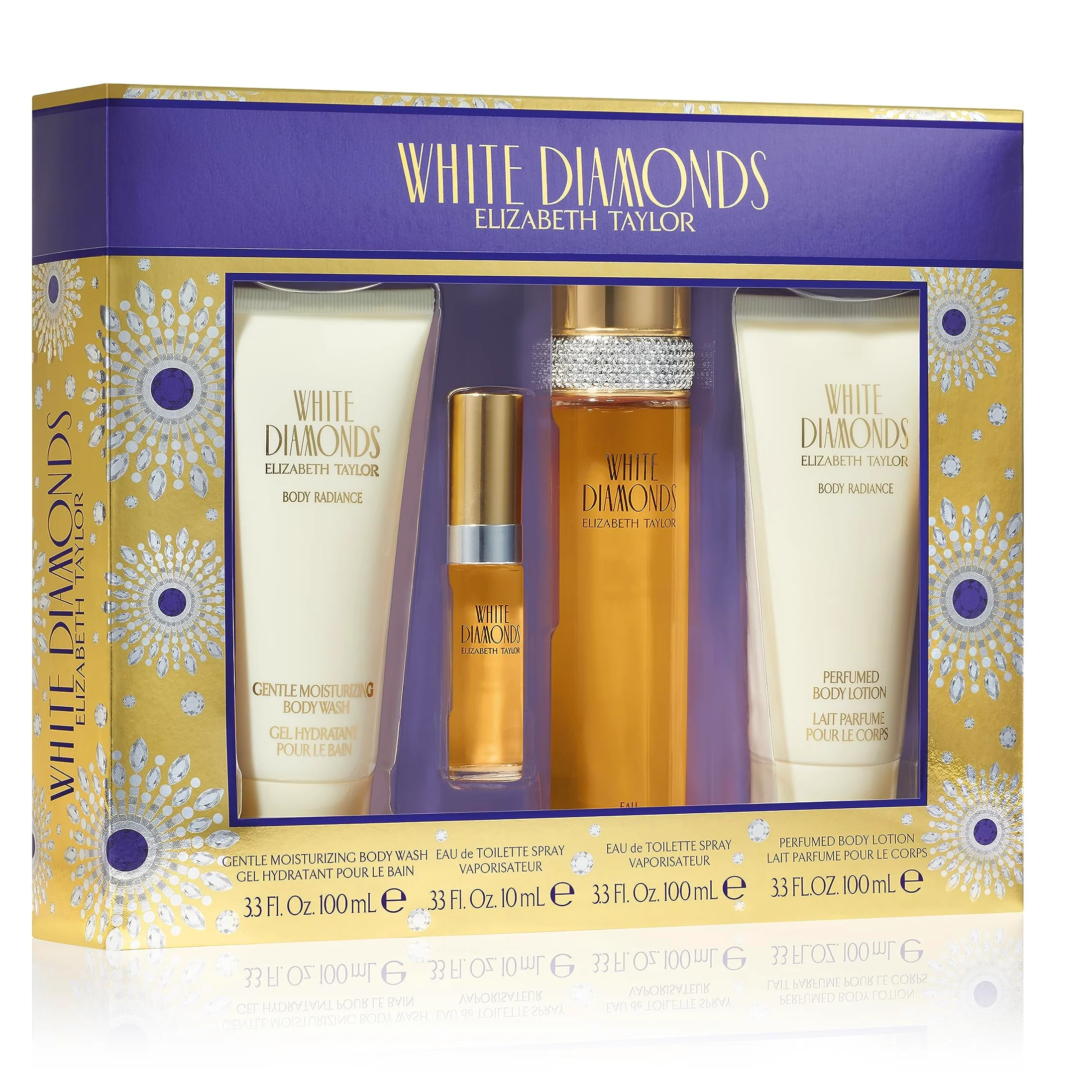 White Diamonds by Elizabeth Taylor 100ml EDT 4pc Gift Set
